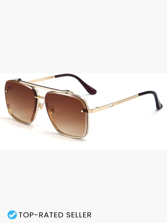Square Aviator Sunglasses Metal Frame UV400 Protection Vintage Classic Trendy main image 5
